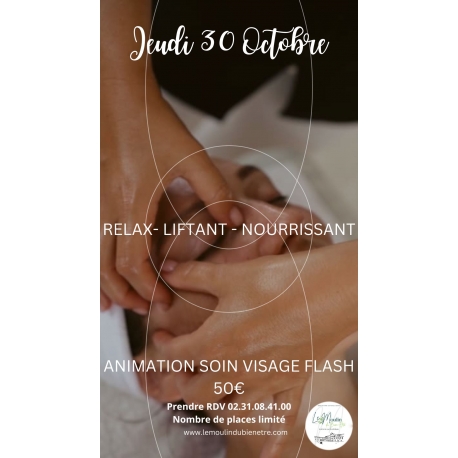 Animation Soin visage flash 30 Octobre